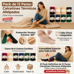 Mega Pack de 12 Pares: Calcetines Térmicos Afelpados (Talla Única Universales)