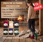 Mega Pack de 12 Pares: Calcetines Térmicos Afelpados (Talla Única Universales)