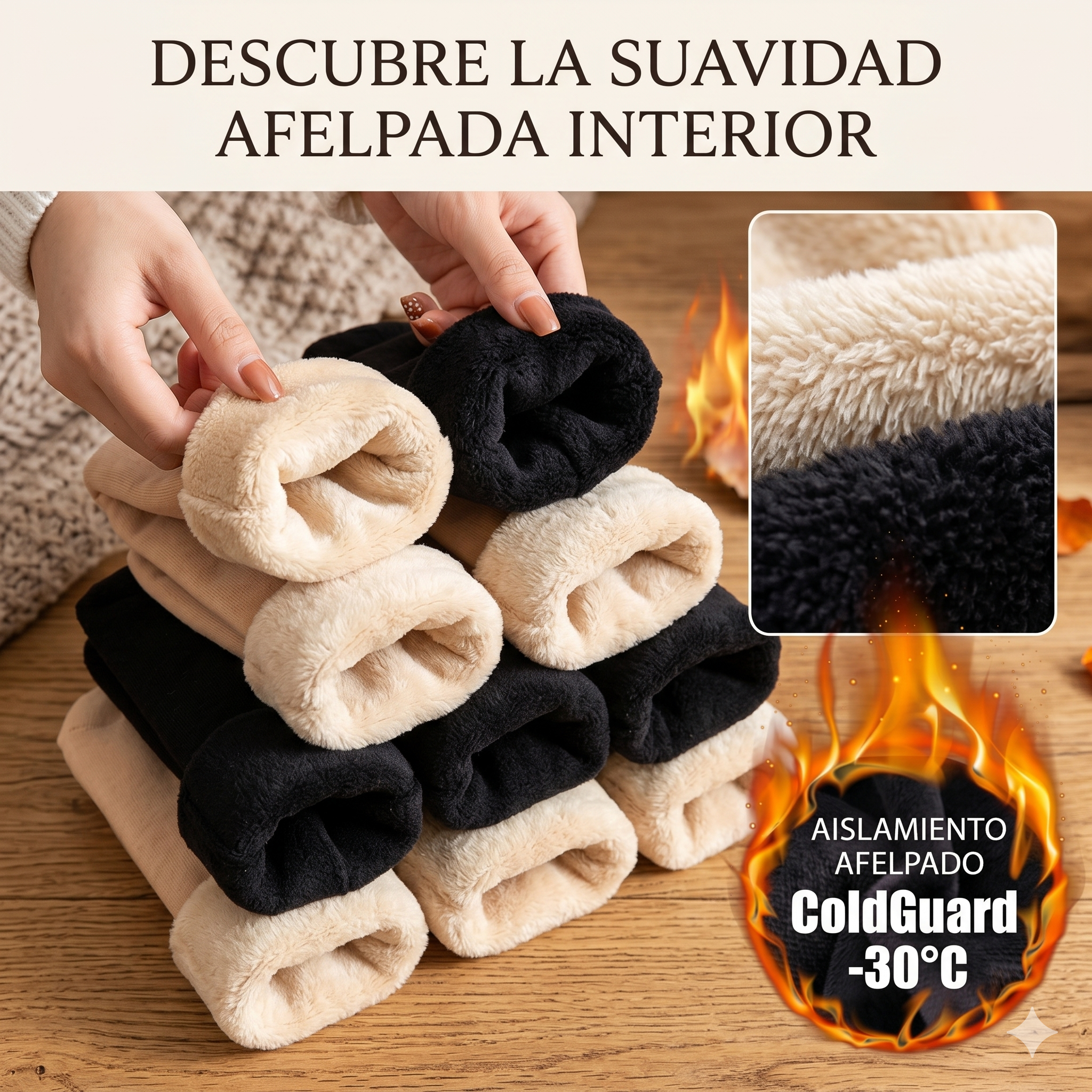 Mega Pack de 12 Pares: Calcetines Térmicos Afelpados (Talla Única Universales)