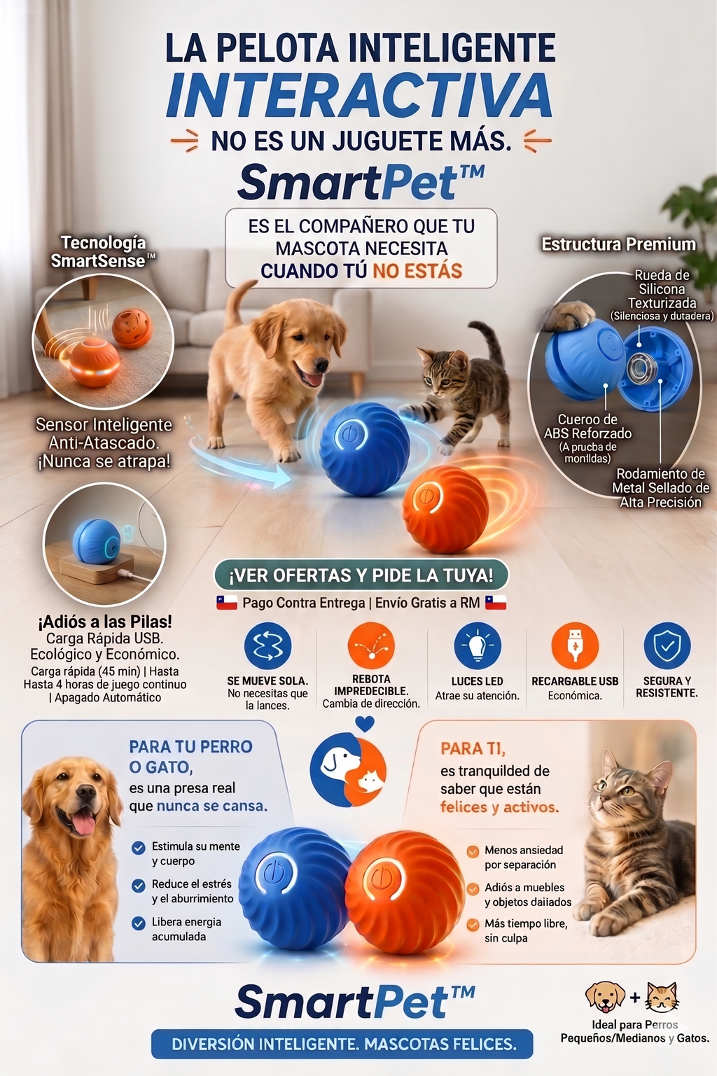 Pelota Interactiva Robótica Inteligente SmartPet™